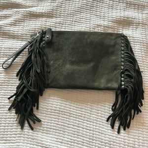 Coach Suede Fringe Clutch